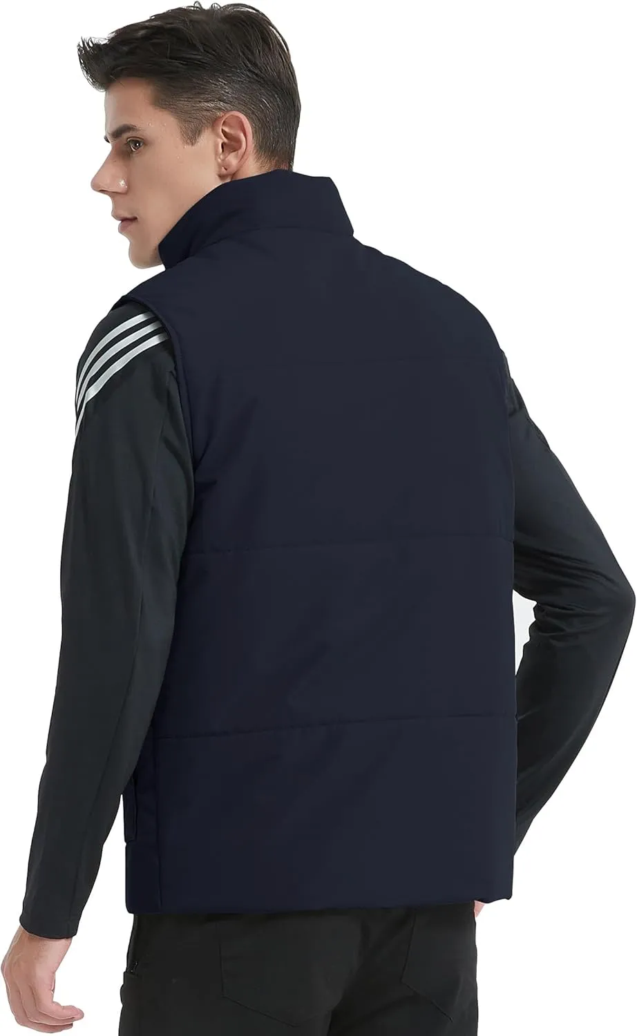 Men's Padded Puffer Vest Outdoor Water-Resistant Winter Vest for Men With 11 Cargo Pockets