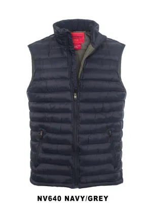 Men's Puffer Workwear/Streetwear Sleeveless Vest-NV640-NAVY/GRY