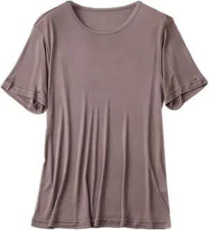 Mens Silk T Shirt Short Sleeve Crew Neck Top Undershirt Breathable Mulberry Silk Tee Tops