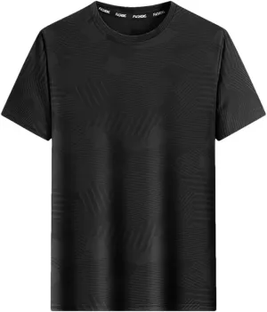 Men's Sport O-Neck Short Sleeve Ice Silk Quick Dry T-Shirt Lightweight Breathable Loose Fit Tee