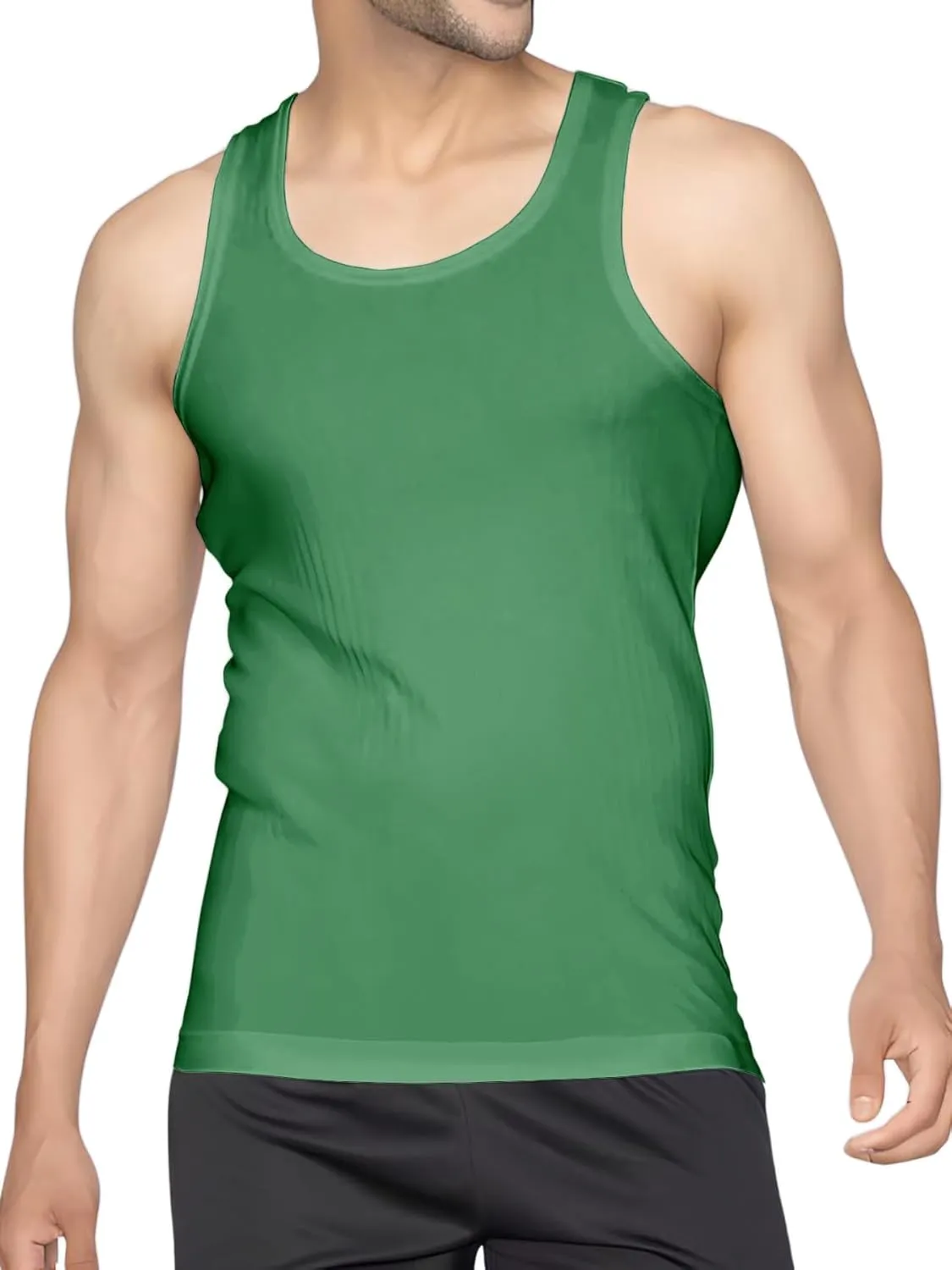 Men's Undershirt Tank Top T-Shirt Vest Breathable Musle Tee Sleeveless Shirt for Gym Bodybuilding Slim Fit