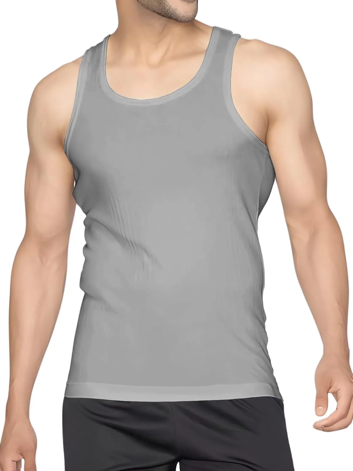 Men's Undershirt Tank Top T-Shirt Vest Breathable Musle Tee Sleeveless Shirt for Gym Bodybuilding Slim Fit