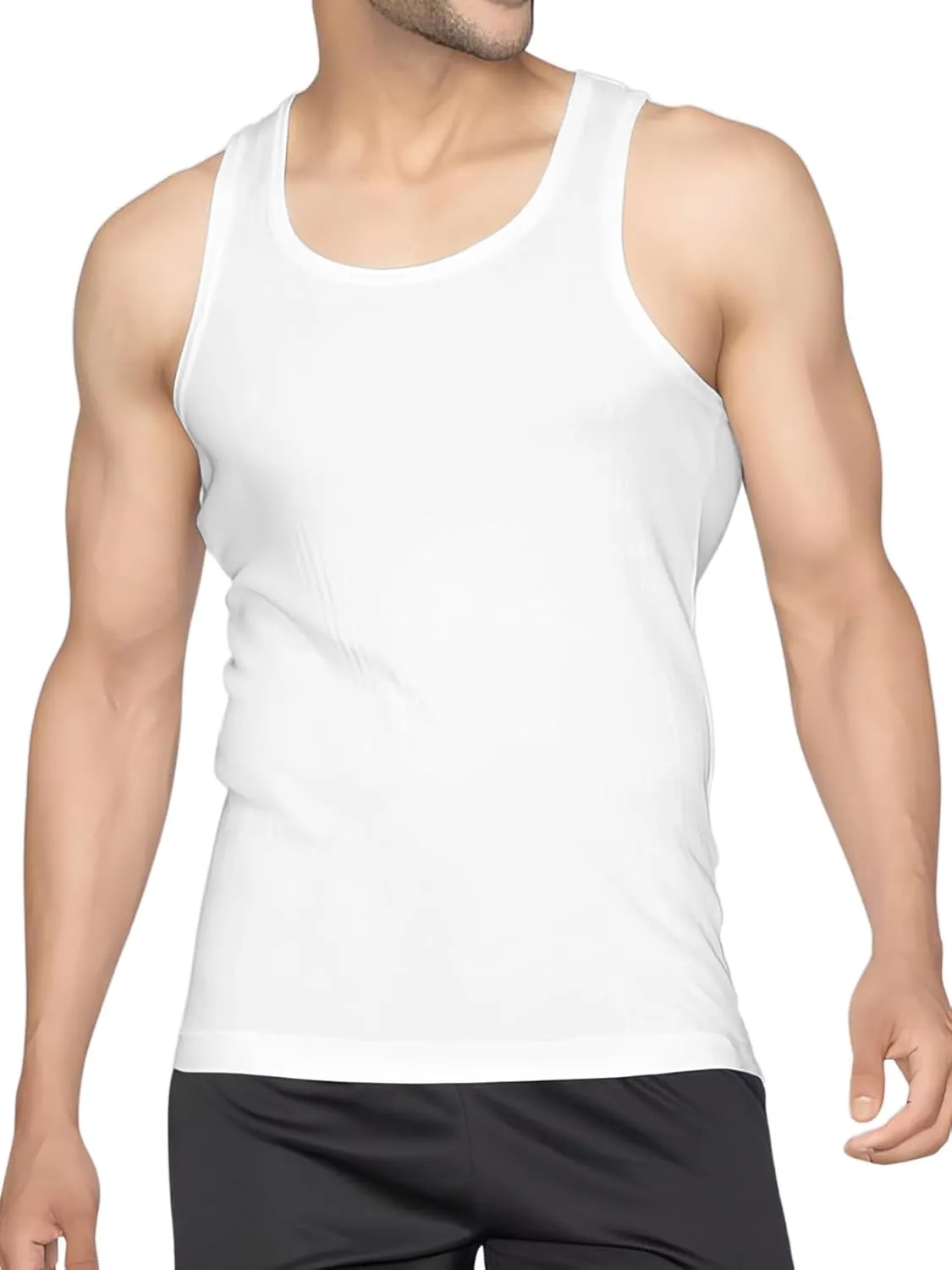 Men's Undershirt Tank Top T-Shirt Vest Breathable Musle Tee Sleeveless Shirt for Gym Bodybuilding Slim Fit