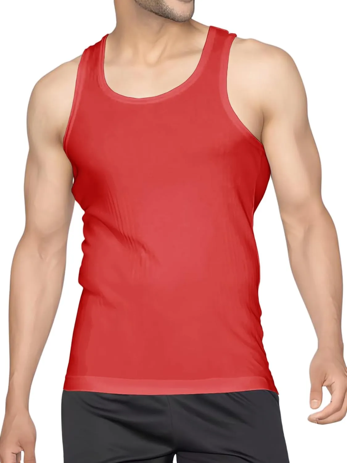 Men's Undershirt Tank Top T-Shirt Vest Breathable Musle Tee Sleeveless Shirt for Gym Bodybuilding Slim Fit