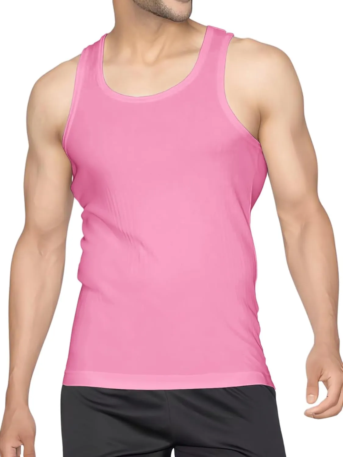 Men's Undershirt Tank Top T-Shirt Vest Breathable Musle Tee Sleeveless Shirt for Gym Bodybuilding Slim Fit