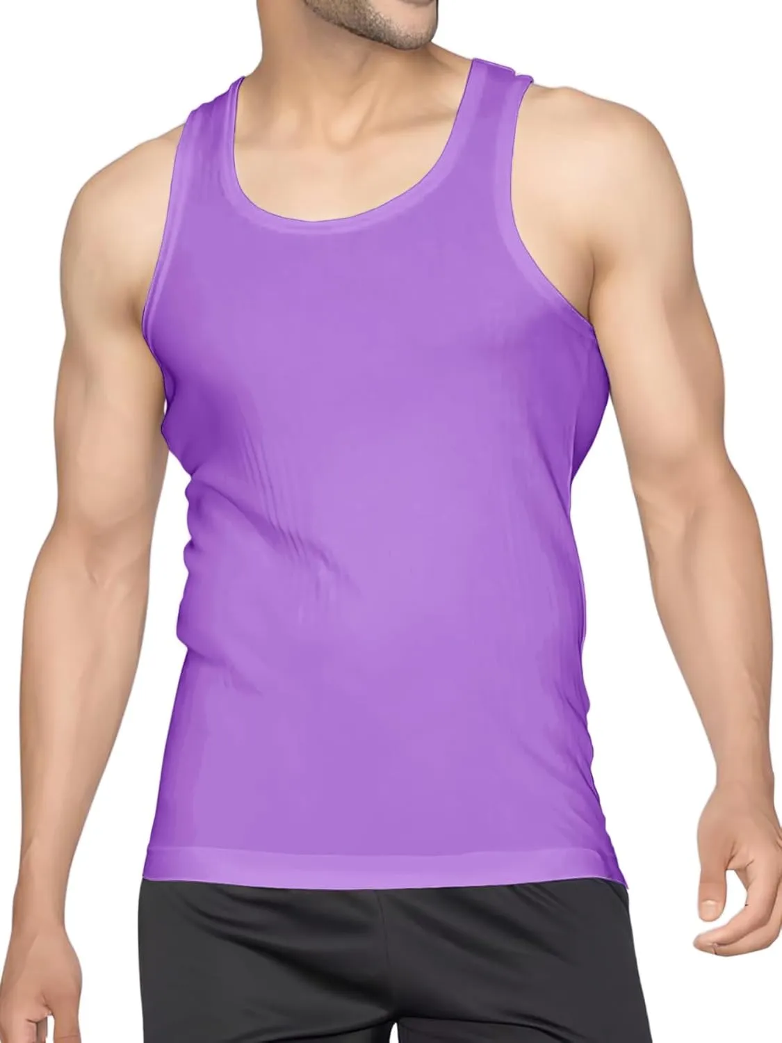 Men's Undershirt Tank Top T-Shirt Vest Breathable Musle Tee Sleeveless Shirt for Gym Bodybuilding Slim Fit
