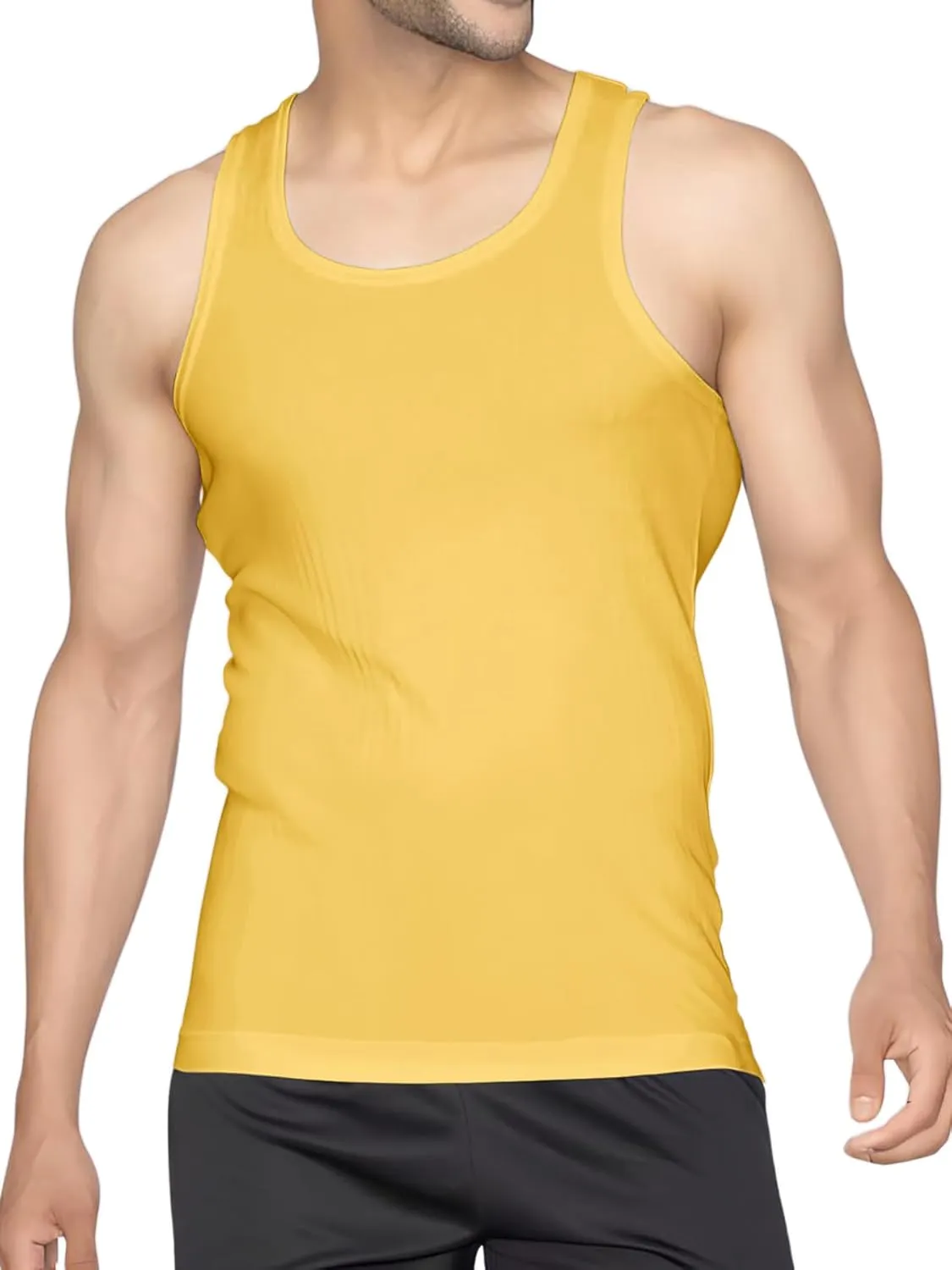 Men's Undershirt Tank Top T-Shirt Vest Breathable Musle Tee Sleeveless Shirt for Gym Bodybuilding Slim Fit