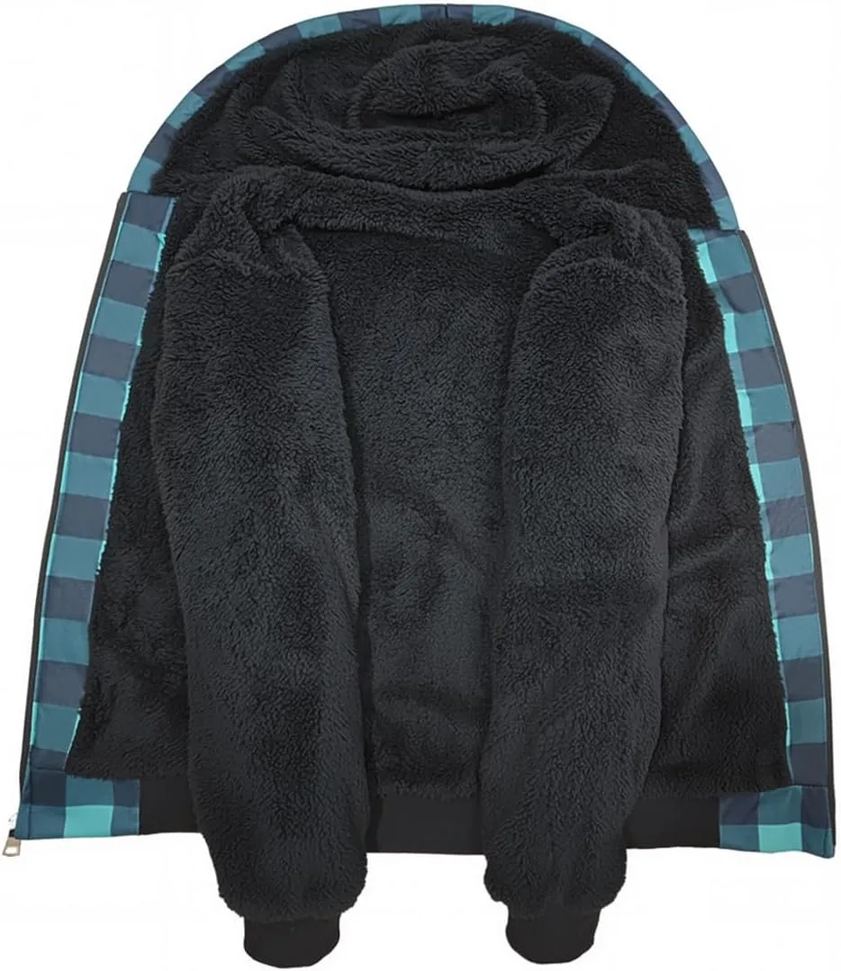MINANUO Hoodies for Men Full Zip Up Sherpa Lined Sports Sweatshirts Mens Winter Fleece Fabric Jacket with Hood