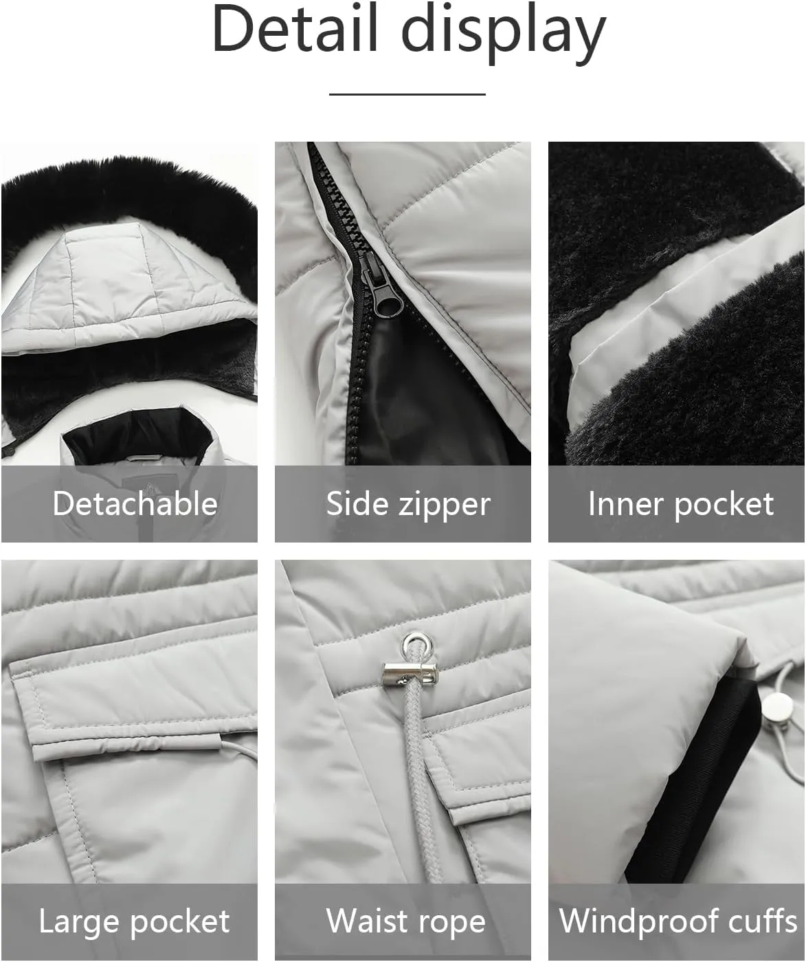MOERDENG Women's Long Winter Puffer Coat Waterproof Warm Maxi Down Jacket Faux Fur Removable Hood Parka