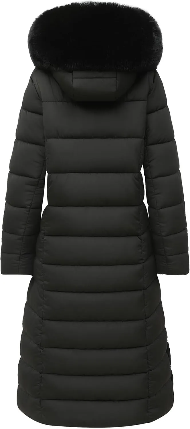 MOERDENG Women's Waterproof Long Winter Coat Thickened Down Alternative Jacket Warm Puffer Jacket Parka