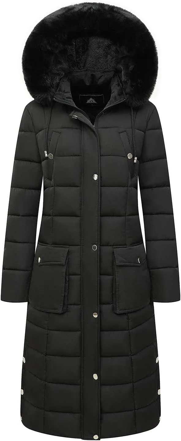 MOERDENG Women's Waterproof Long Winter Coat Thickened Down Alternative Jacket Warm Puffer Jacket Parka