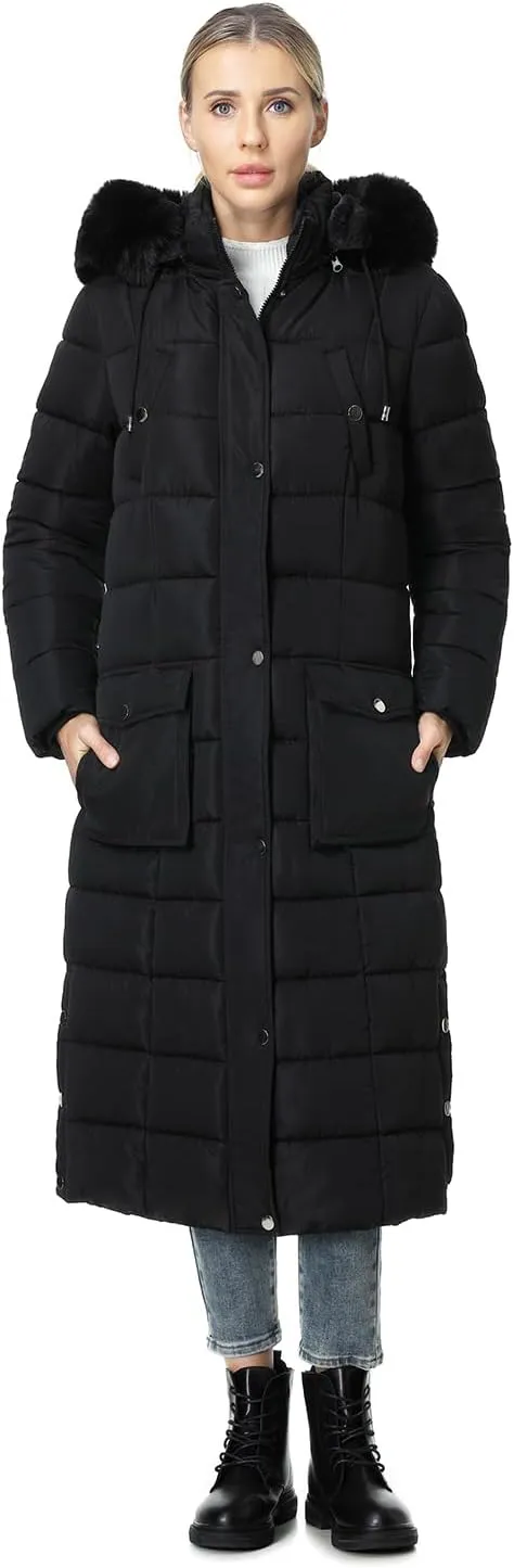 MOERDENG Women's Waterproof Long Winter Coat Thickened Down Alternative Jacket Warm Puffer Jacket Parka