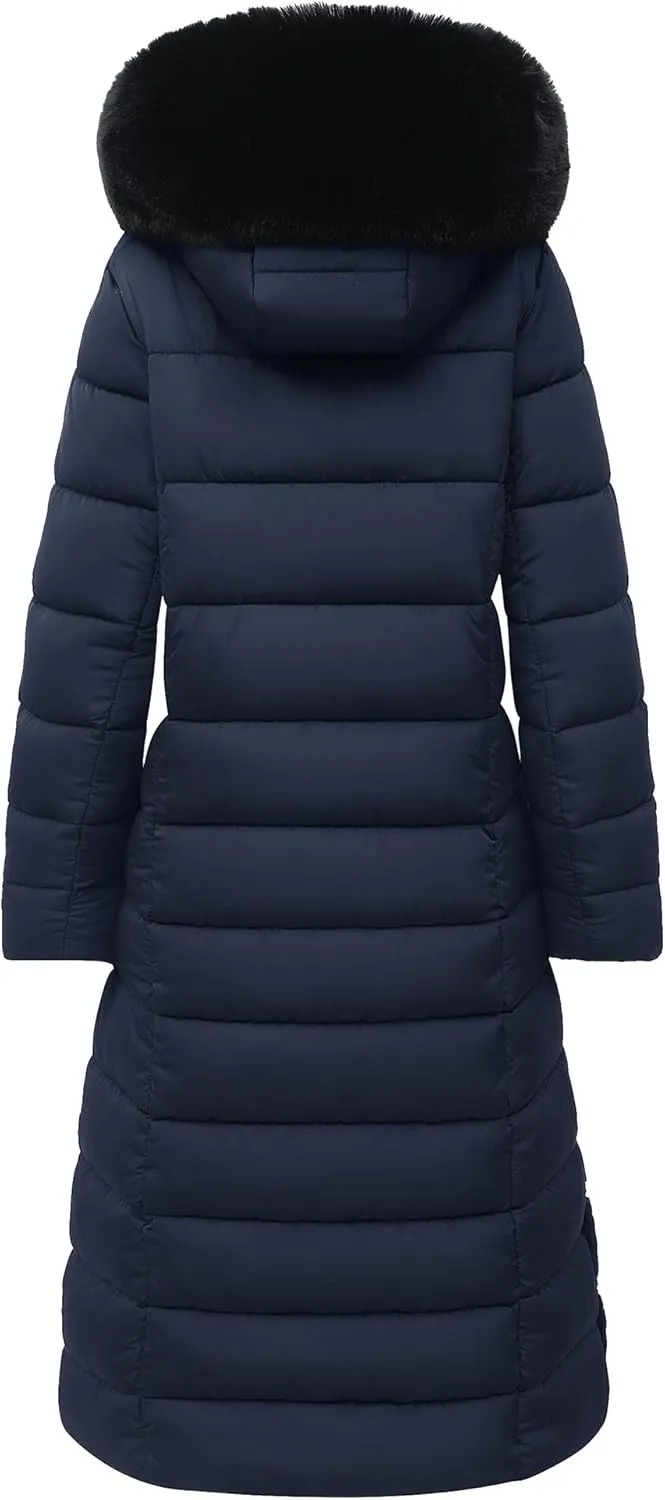 MOERDENG Women's Waterproof Long Winter Coat Thickened Down Alternative Jacket Warm Puffer Jacket Parka