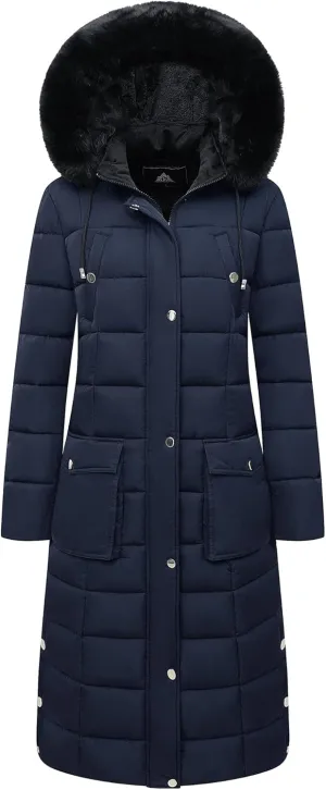 MOERDENG Women's Waterproof Long Winter Coat Thickened Down Alternative Jacket Warm Puffer Jacket Parka