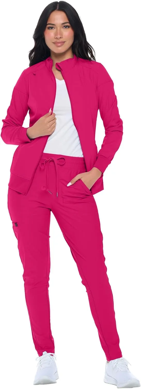 Monarch Uniforms Womens Scrub Jacket Zippered Warm-up Jacket