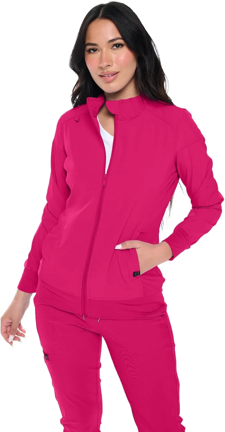 Monarch Uniforms Womens Scrub Jacket Zippered Warm-up Jacket