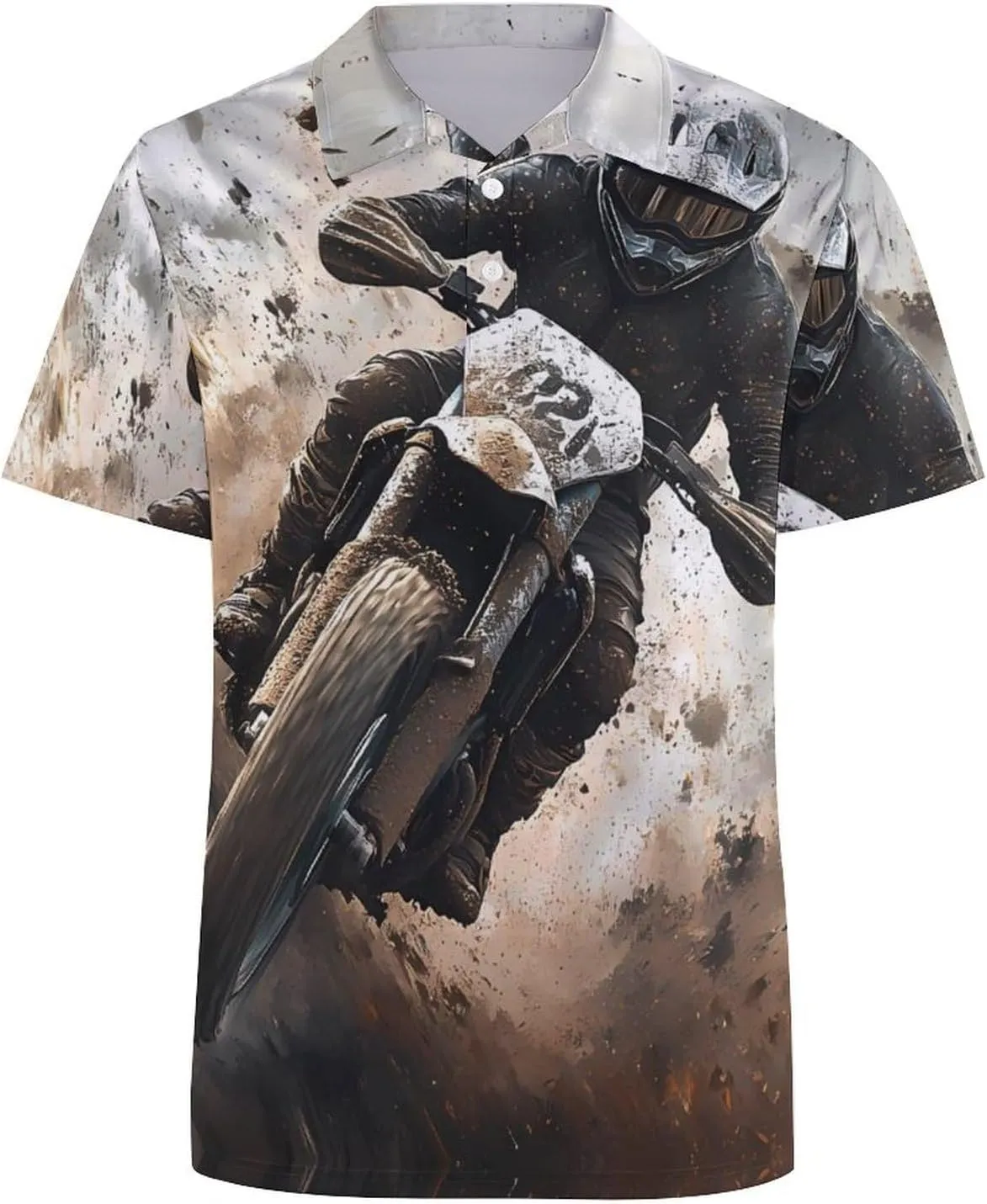 Motocross Dirt Bike Racing Slim Fit Men's Short Sleeve Polo Shirts Quick-Dry Breathable Golf T-Shirt Tops