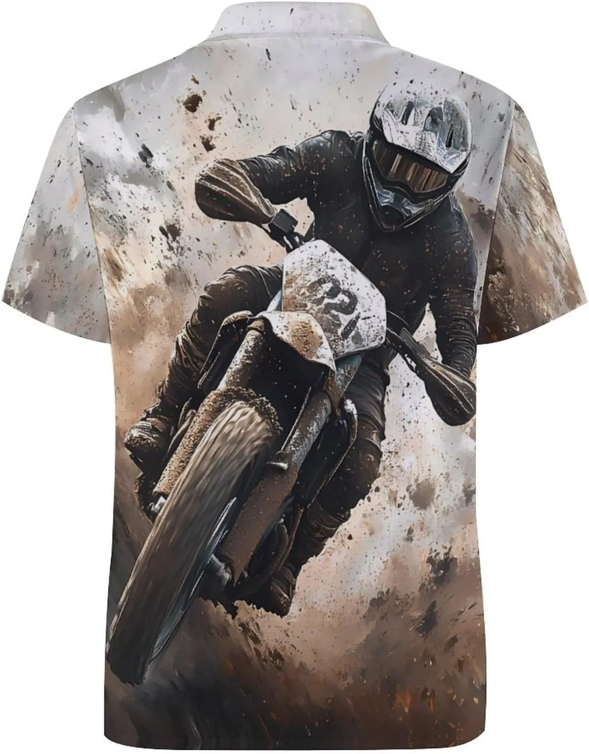 Motocross Dirt Bike Racing Slim Fit Men's Short Sleeve Polo Shirts Quick-Dry Breathable Golf T-Shirt Tops