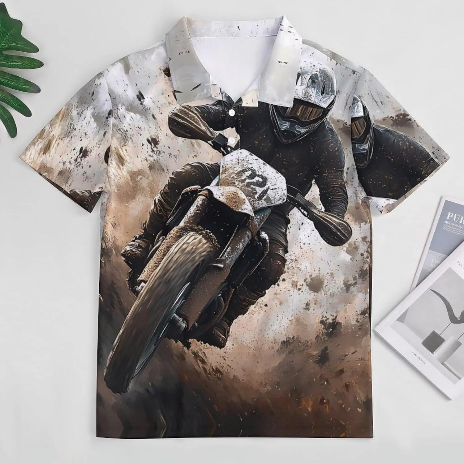 Motocross Dirt Bike Racing Slim Fit Men's Short Sleeve Polo Shirts Quick-Dry Breathable Golf T-Shirt Tops