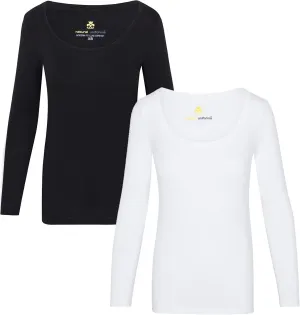 Natural Uniforms Women's Long Sleeve Extra Wide Scoop-Neck T-Shirt Under Scrub