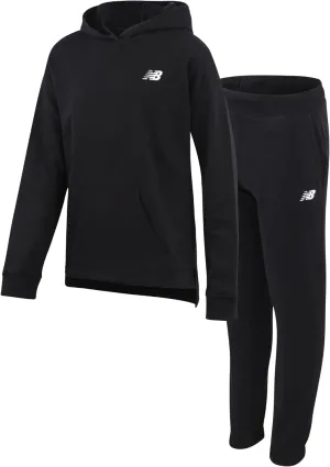 New Balance Girls' Sweatsuit Set - 2 Piece Fleece Pullover Hoodie and Joggers Sweatpants - Activewear Set for Girls (7-16)