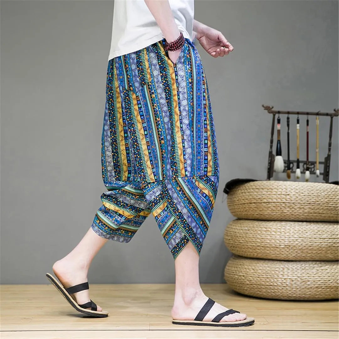 Niiyyjj Summer Men Harem Pants Oversized Man Casual Trousers Elastic Waist Mens Sweatpants Large Size