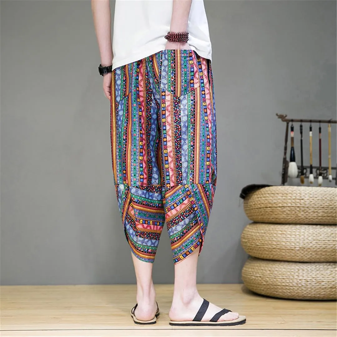 Niiyyjj Summer Men Harem Pants Oversized Man Casual Trousers Elastic Waist Mens Sweatpants Large Size