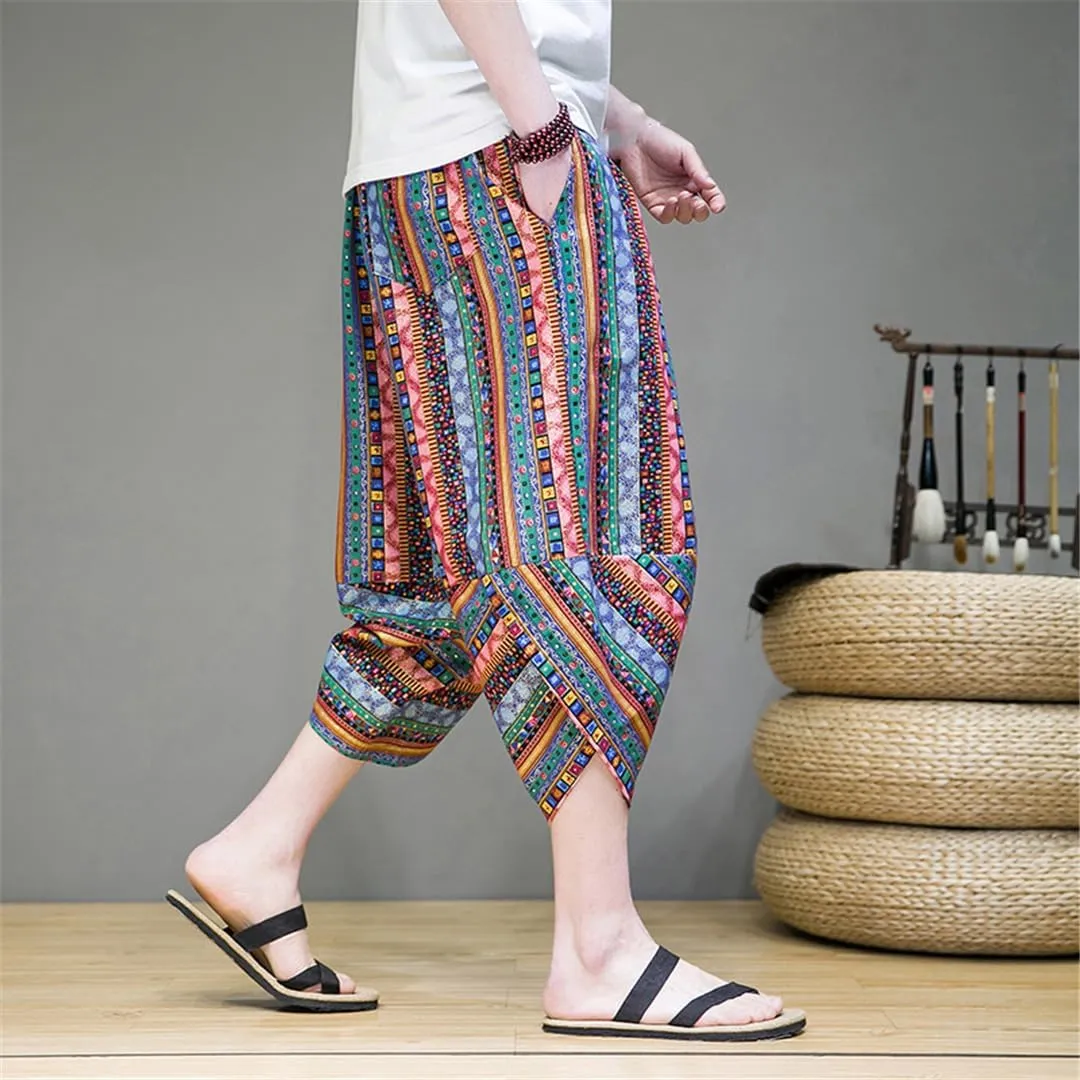 Niiyyjj Summer Men Harem Pants Oversized Man Casual Trousers Elastic Waist Mens Sweatpants Large Size