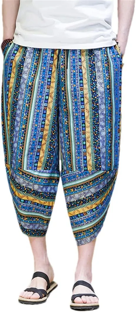 Niiyyjj Summer Men Harem Pants Oversized Man Casual Trousers Elastic Waist Mens Sweatpants Large Size