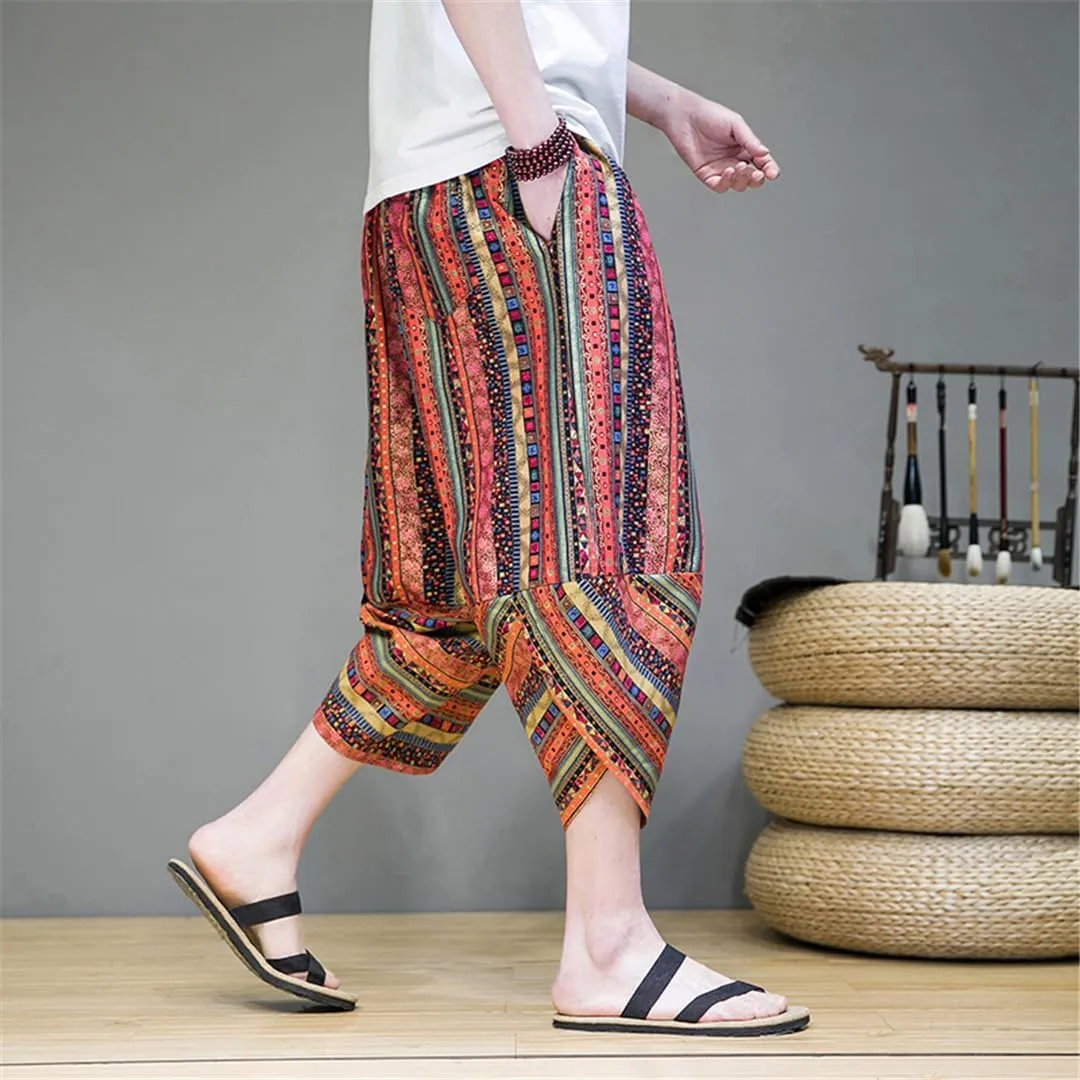 Niiyyjj Summer Men Harem Pants Oversized Man Casual Trousers Elastic Waist Mens Sweatpants Large Size