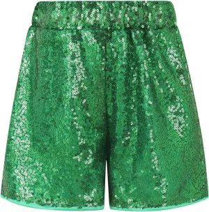 Noomelfish Girls Sparkly Sequin Shorts Elastic Waist Glitter Party Dance Short Pants (5-12 Years)