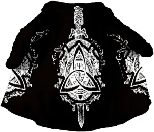 Norse Mythology Vegvisir Viking 3D Print Dream Cloak Thick Warm Hooded Men Overcoat Windproof Fleece Jacket