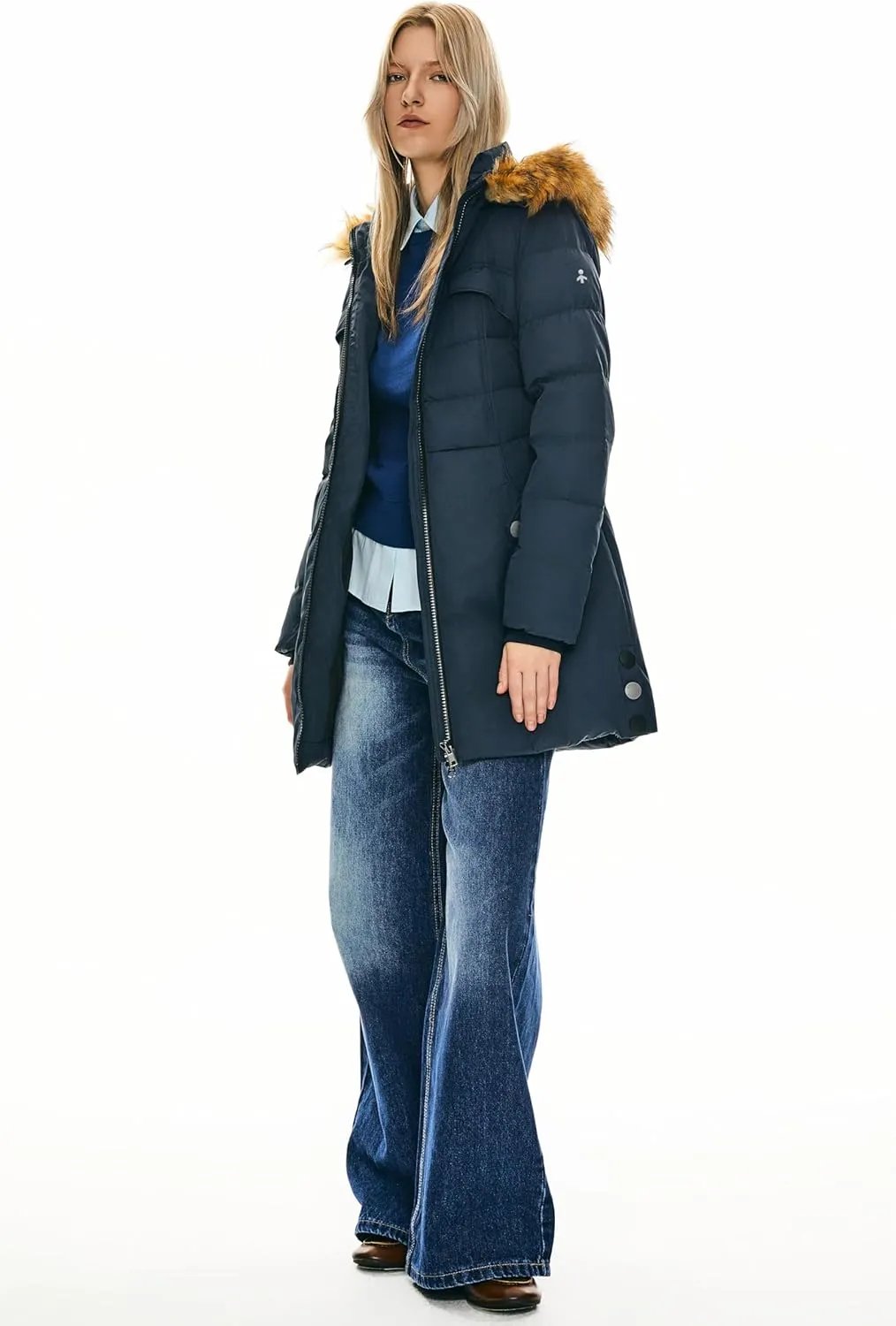 Orolay Women's Winter Down Jacket with Faux Fur Trim Hood