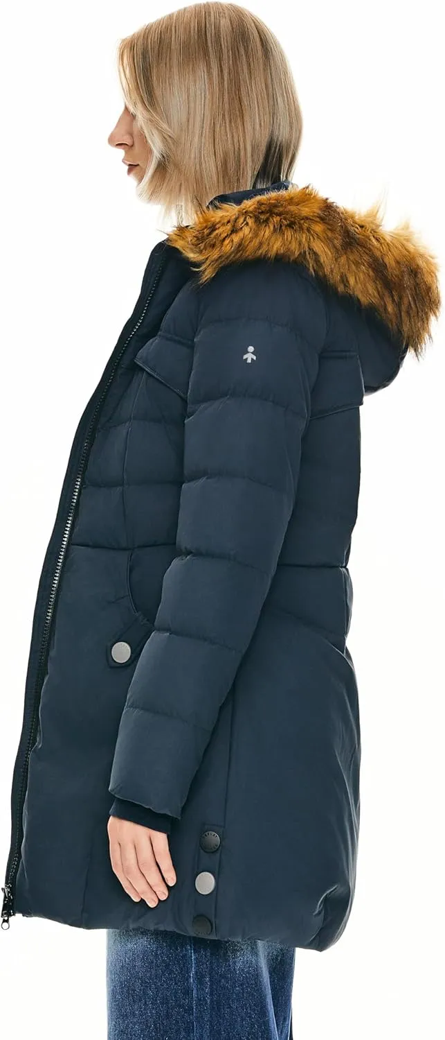 Orolay Women's Winter Down Jacket with Faux Fur Trim Hood