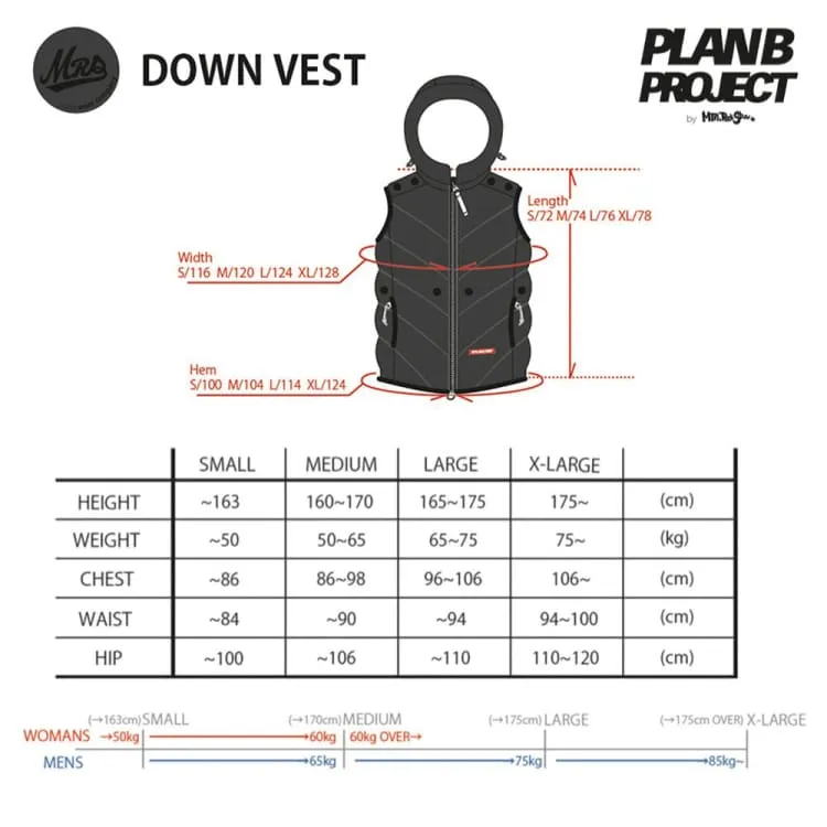 PLANB PROJECT Down Vest Jacket (Japanese Brand) Yellow [Unisex]