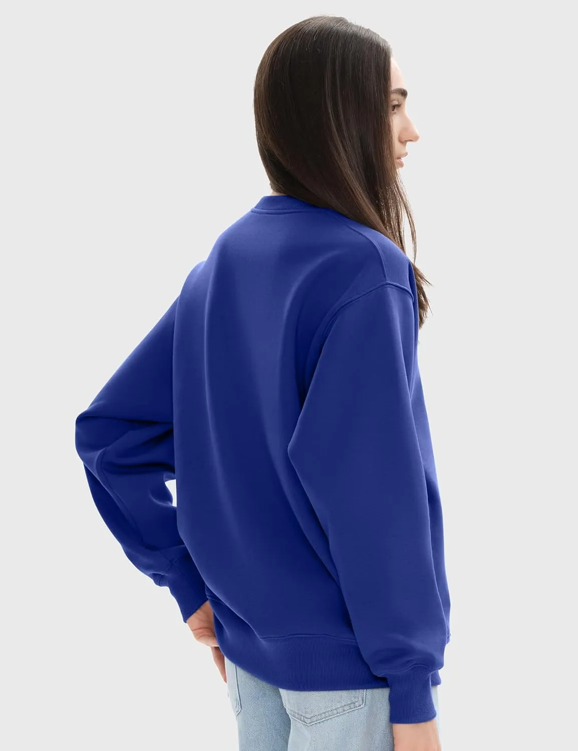 PUMIEY Women's Oversized Sweatshirts Fleece Crew Neck Hoodies with Pockets Long Sleeve Pullover Tops Three-No Collection
