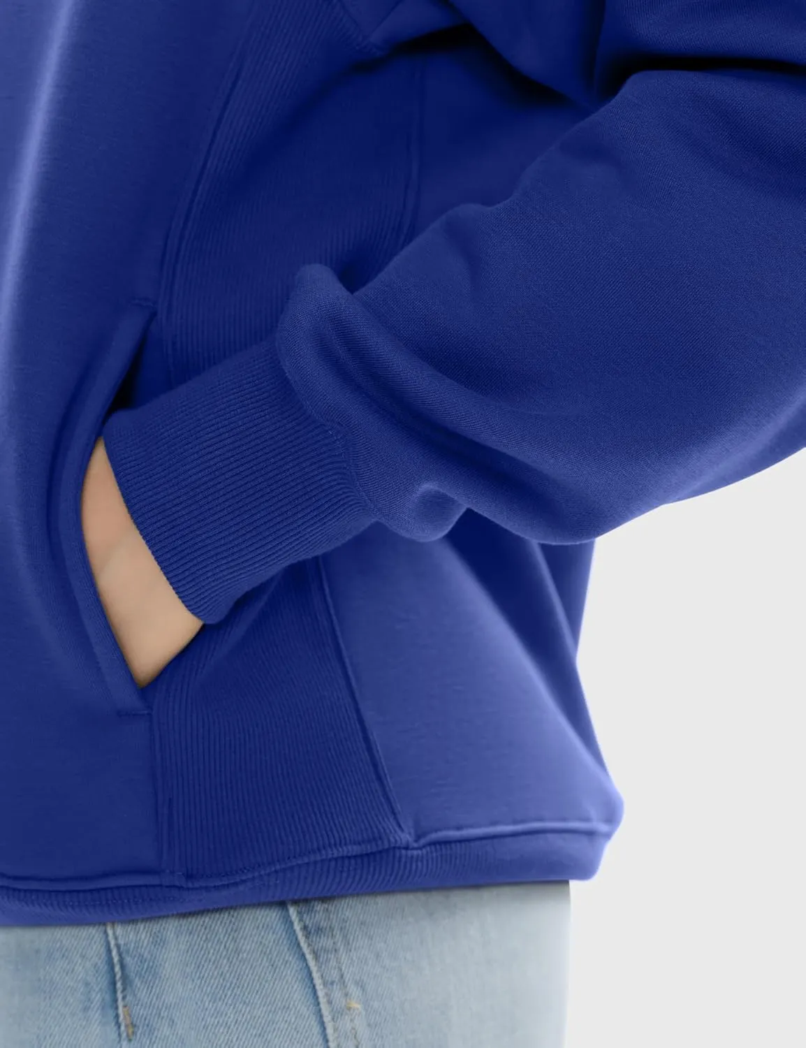 PUMIEY Women's Oversized Sweatshirts Fleece Crew Neck Hoodies with Pockets Long Sleeve Pullover Tops Three-No Collection