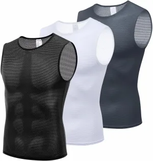 qualidyne Men's Cycling Base Layer Quick Dry Bike Undershirt Sleeveless Biking Jersey Bicycle Tops Sports Vest Breathable