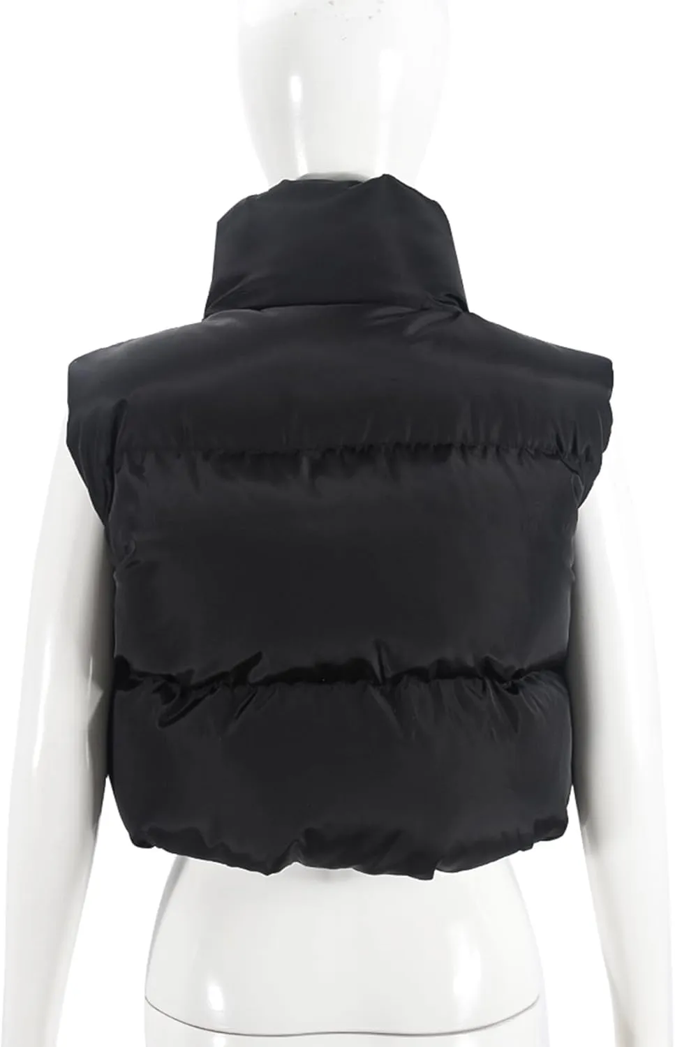 Quilted Vest Jacket for Women Winter Fall Lightweight Sleeveless Cropped Cardigan Tops Heated Puffer Vest Coat