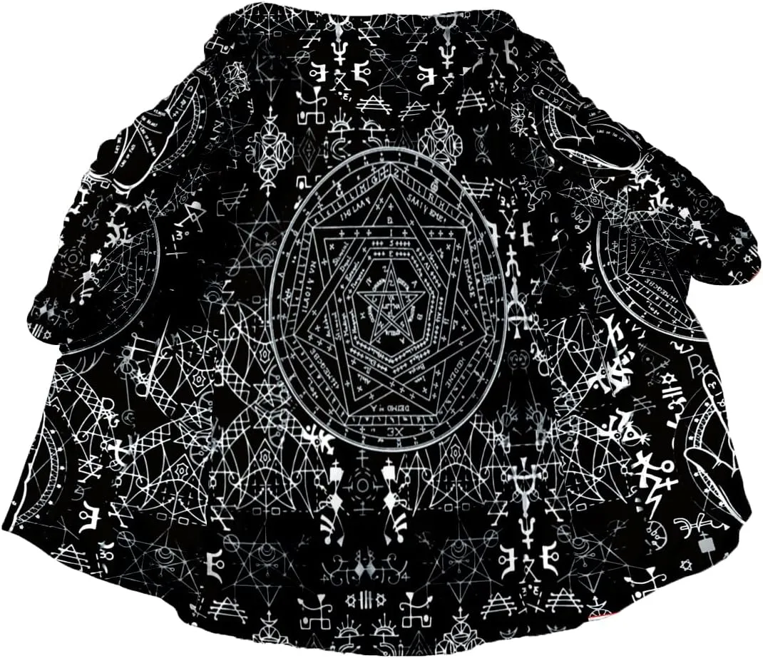 Raven Viking Tattoo Symbol 3D Printed Thick Warm Hooded Cloak Men Overcoat Windproof Fleece Jacket
