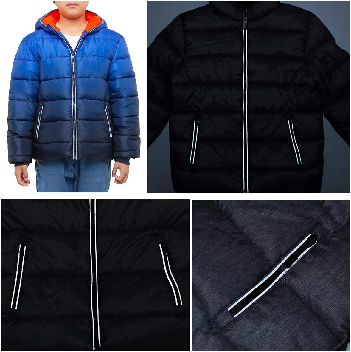 Rokka&Rolla Boys' Heavyweight Puffer Jacket Warm Fleece Lined Winter Coat