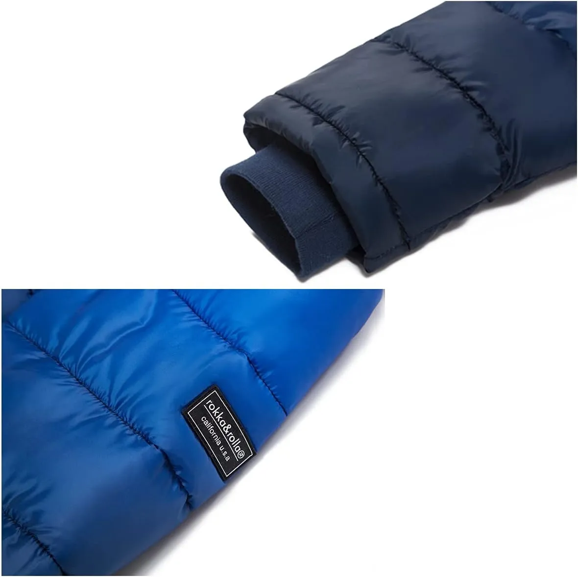 Rokka&Rolla Boys' Heavyweight Puffer Jacket Warm Fleece Lined Winter Coat