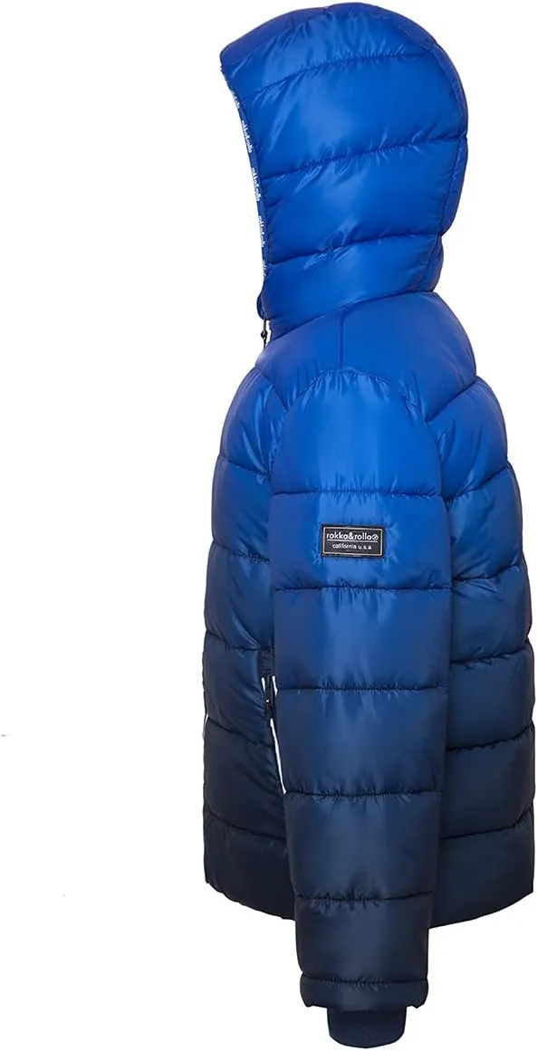 Rokka&Rolla Boys' Heavyweight Puffer Jacket Warm Fleece Lined Winter Coat