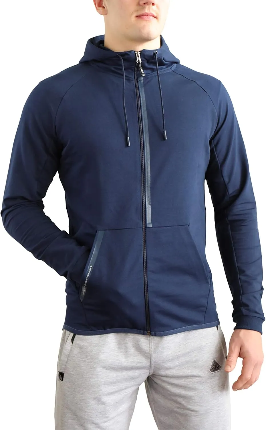 SCR Men's Hoodie for Tall, Average Men - Mens Hoodies with Pockets - Breathable Lightweight Zip Up Hooded Sweatshirt