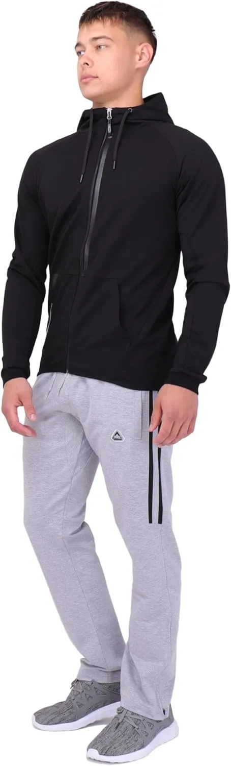 SCR Men's Hoodie for Tall, Average Men - Mens Hoodies with Pockets - Breathable Lightweight Zip Up Hooded Sweatshirt