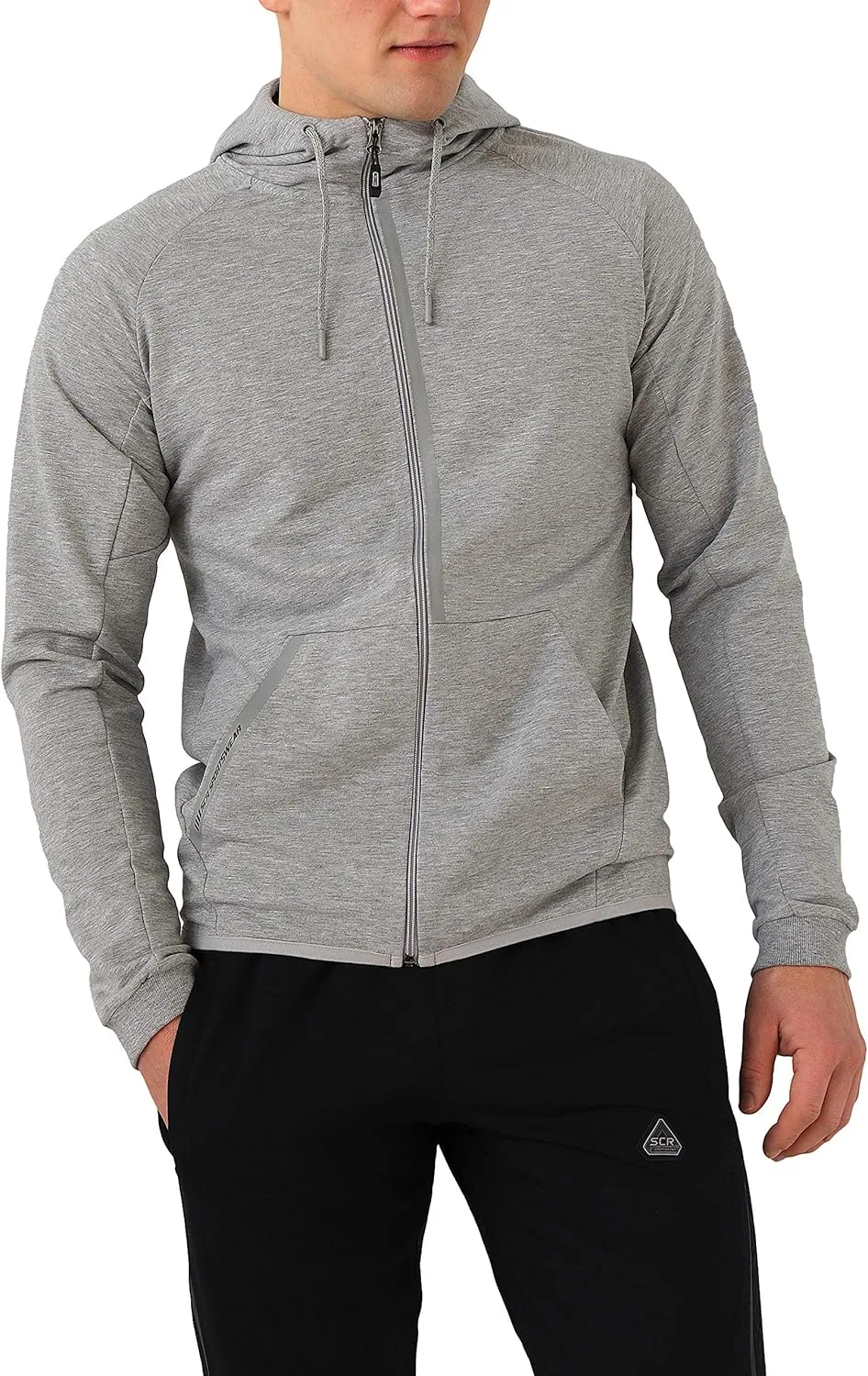 SCR Men's Hoodie for Tall, Average Men - Mens Hoodies with Pockets - Breathable Lightweight Zip Up Hooded Sweatshirt