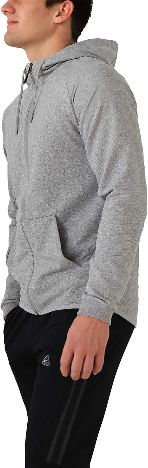 SCR Men's Hoodie for Tall, Average Men - Mens Hoodies with Pockets - Breathable Lightweight Zip Up Hooded Sweatshirt