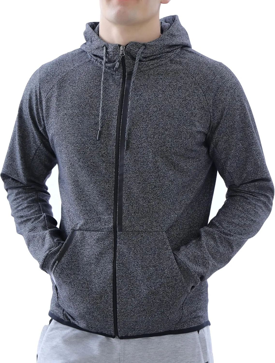 SCR Men's Hoodie for Tall, Average Men - Mens Hoodies with Pockets - Breathable Lightweight Zip Up Hooded Sweatshirt