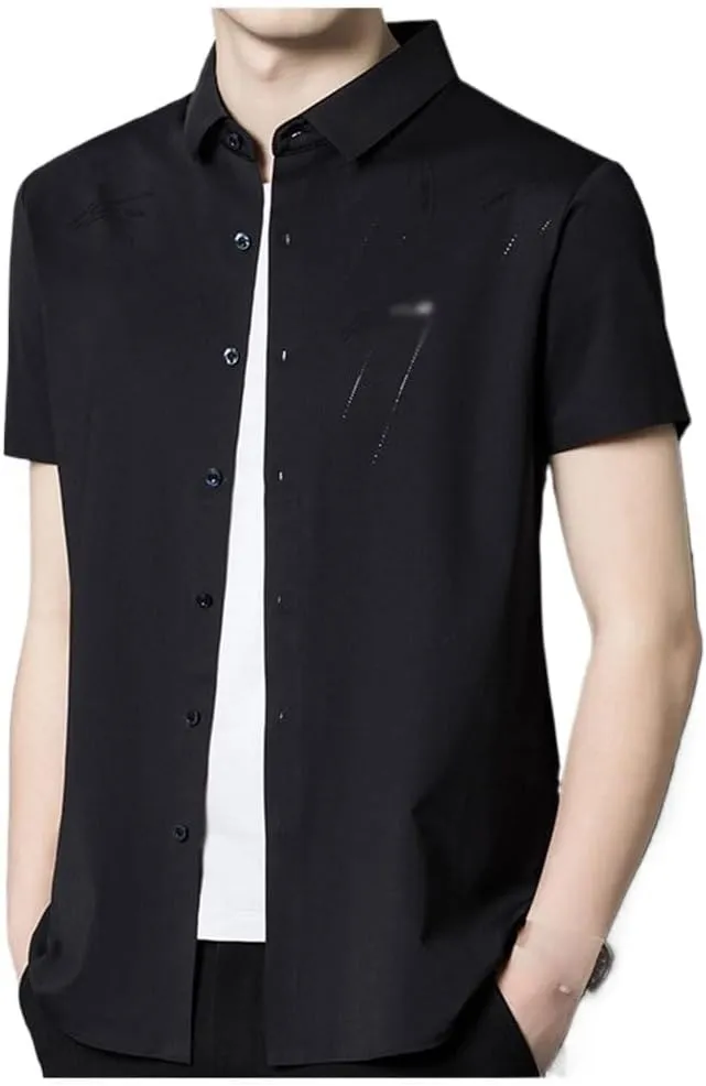 Short Sleeve Shirts for Men Summer Lightweight Casual Button Down Open Front Breathable No Show Undershirt Fashion Versatile