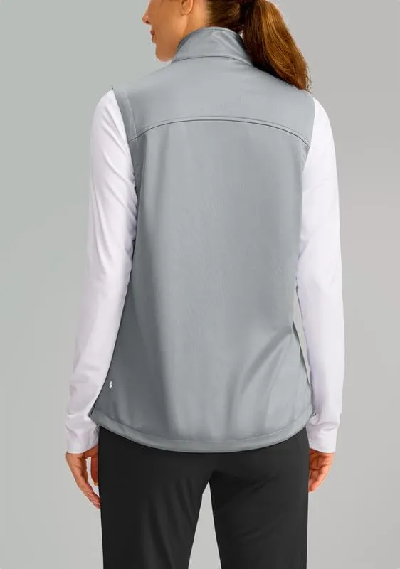 Soothfeel Women's Vest with Zipper Pocekts Lightweight Softshell Sleeveless Jacket Hiking Travel Golf Running Vest for Women